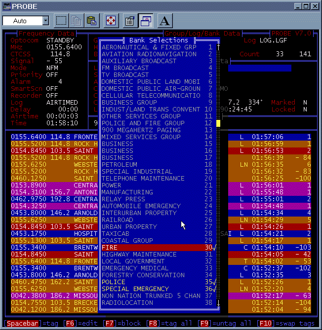 Bank selections from scanning screen