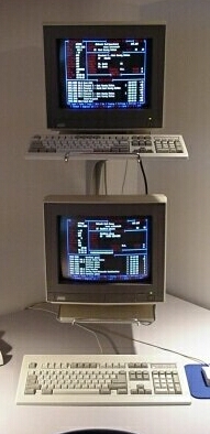 Two diehard 486 computers running Optoscan units. Click on image for screen shots.